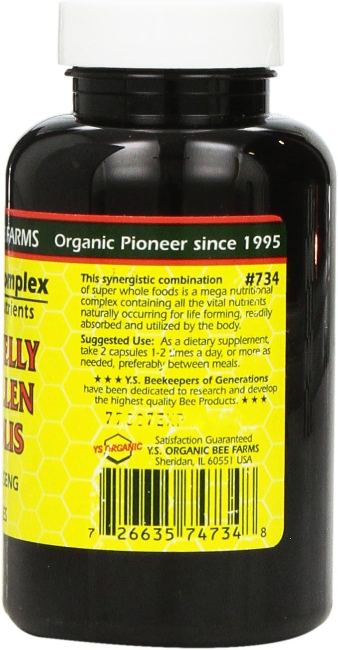 YS Eco Bee Farms, Royal Jelly Bee Pollen Propolis plus Korean Ginseng, 90 Capsules (2Pack)