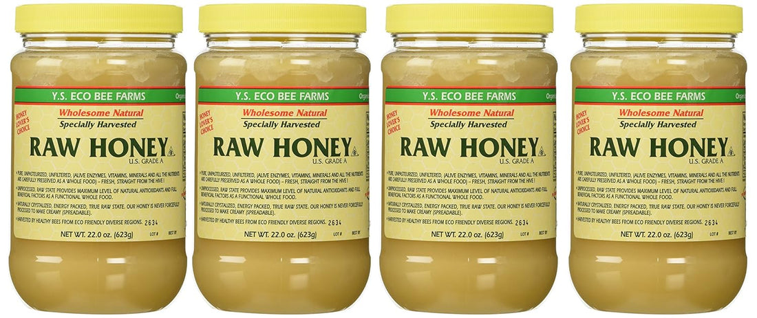 Y.s. Eco Bee Farms Raw Honey - 22 Oz Jars (4 Count (22oz Each))